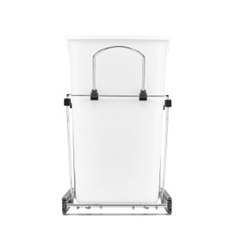 White Double 27 Quart Pull-Out Kitchen Trash Bin