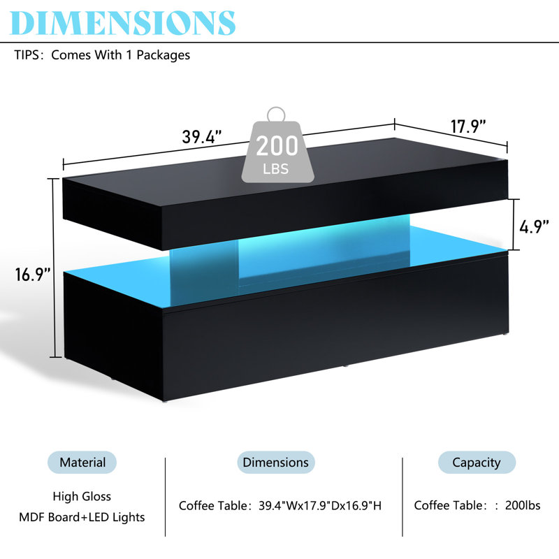 Table basse Bhhatu, Noir