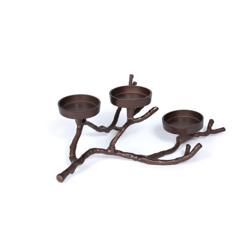 Rustic Bronze Branch Tabletop Candle Holder