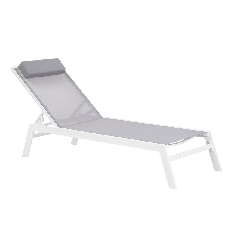Catania 50cm Long Reclining Single Chaise with Cushions, Grey