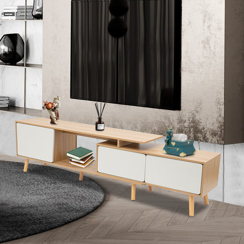 Meuble télé moderne avec portes et tablettes réglables Modern