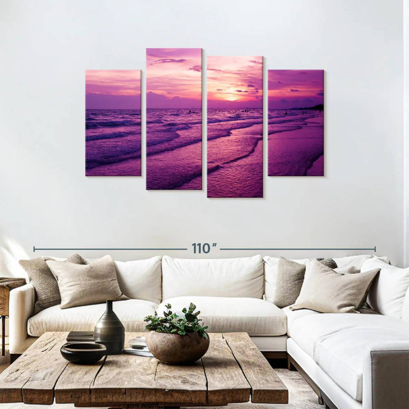 Gillard mauve Gillard coucher de soleil, H 48 po x l 75 po