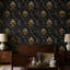 Papier peint glamour noir et doré-928956362