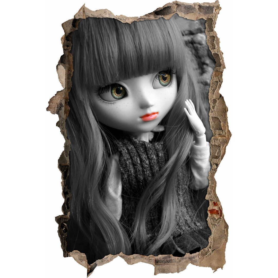 Wandtattoo Schöne Pullip mit riesigen Augen