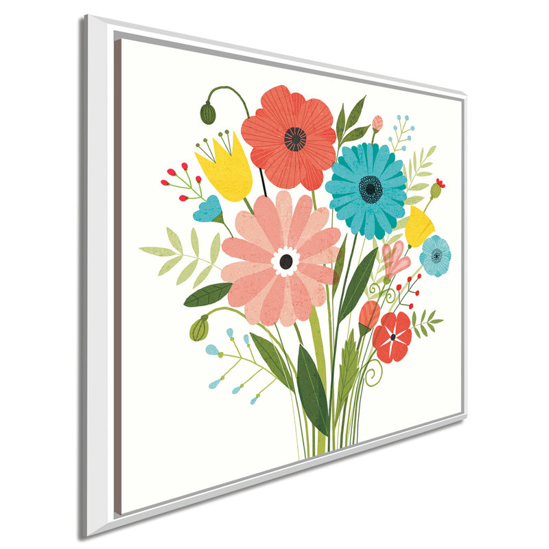 « seaside bouquet ii », reproduction d’impression sur toile tendue en blanc/vert, H 39,5 po x l 39,5 po x P 2 po