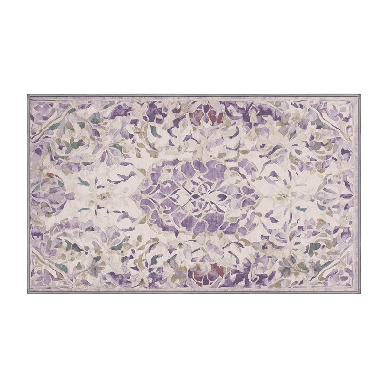 Machine Washable Gray Area Rug, Runner 2' x 5'