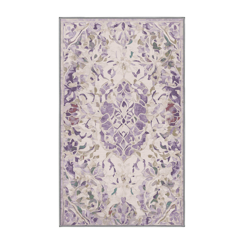 Tapis gris soyeux et moelleux, Rectangle 7 pi x 9 pi