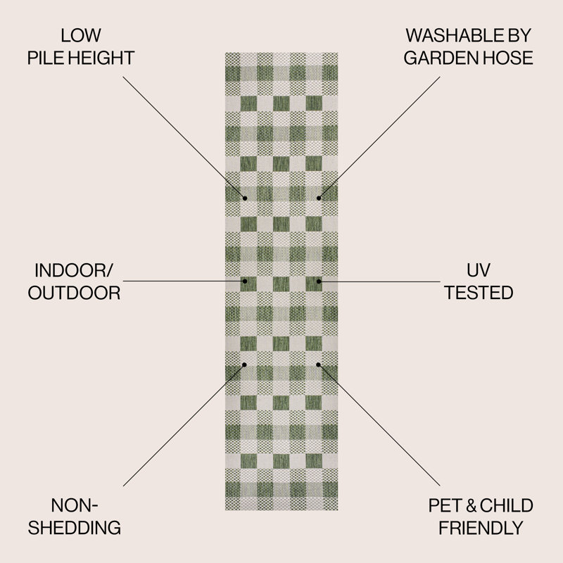 Tapis d'intérieur / d'extérieur Drora, Tapis de couloir 2 pi x 7 pi 10 po