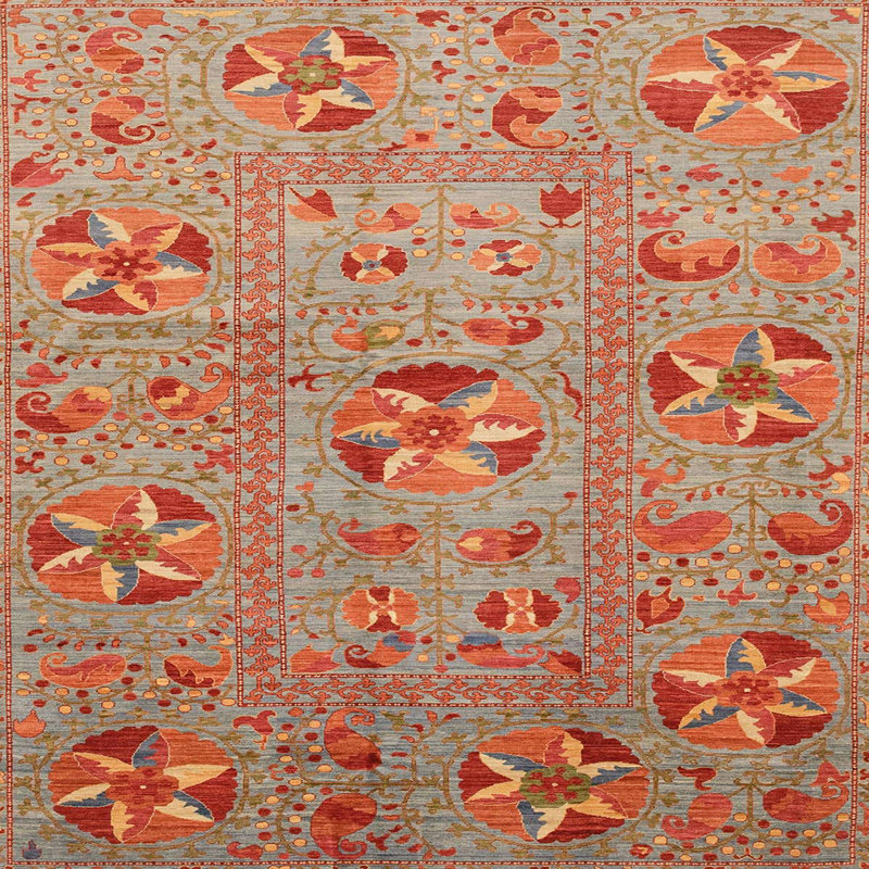 Tapis abstrait moderne 3909, Carré 8 pi