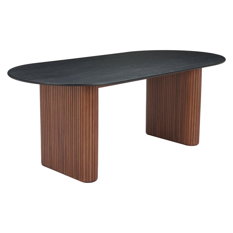 Dining Table Black & Walnut