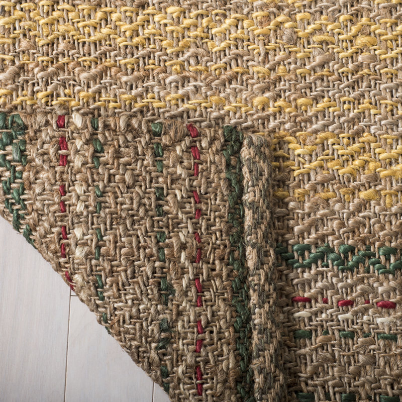 Chappell Natural Fiber Hand Woven Jute Striped Rug, Rectangle 3' x 5'