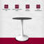  Table de salle à manger Bristol 24 po avec plateau en pierre frittée et base en acier inoxydable blanc - 2 à 3 personnes pour la cuisine et la salle à manger Bristol-128507592-131449005