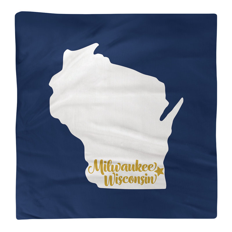 Serviette wisconsin, Coton, l 22 po x P 22 po, Bleu marine/blanc