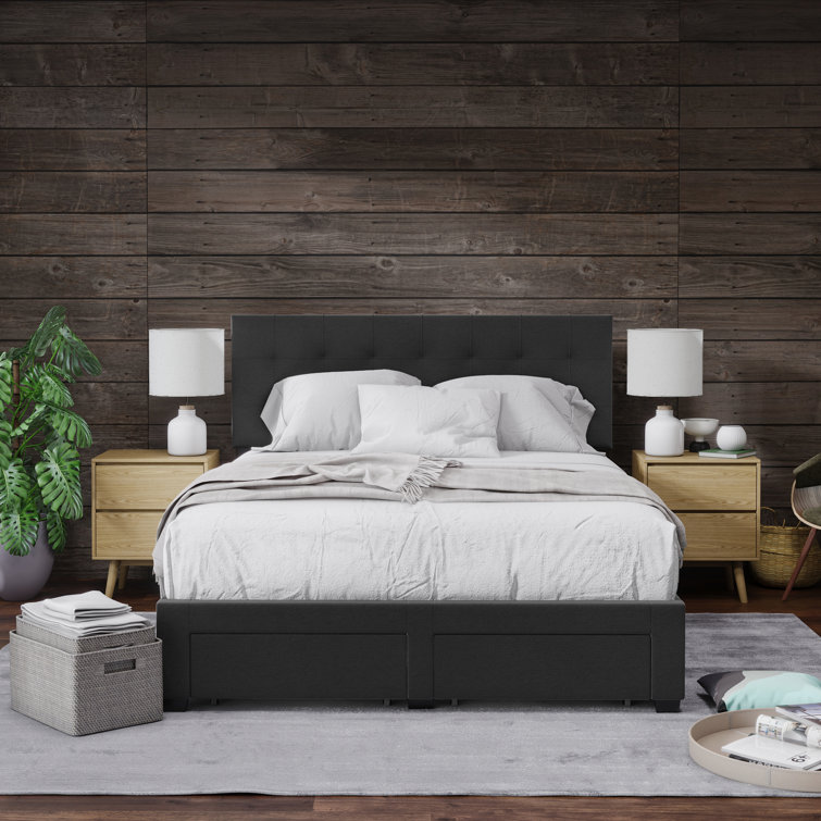 Charcoal Stripe Bed Roll