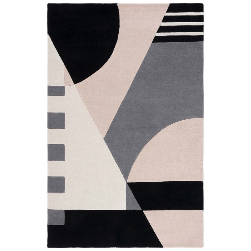 Rd863 Area Rug In Pink / Ivory, Rectangle 5' x 8'