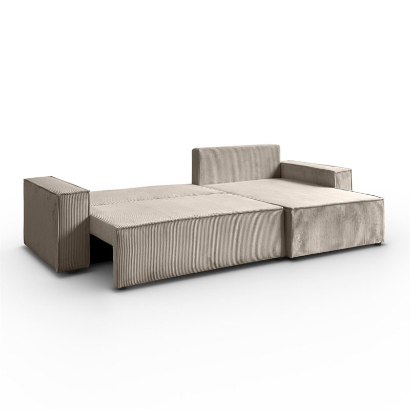 Raaya 4 Seater Corduroy Sofa Bed, Beige