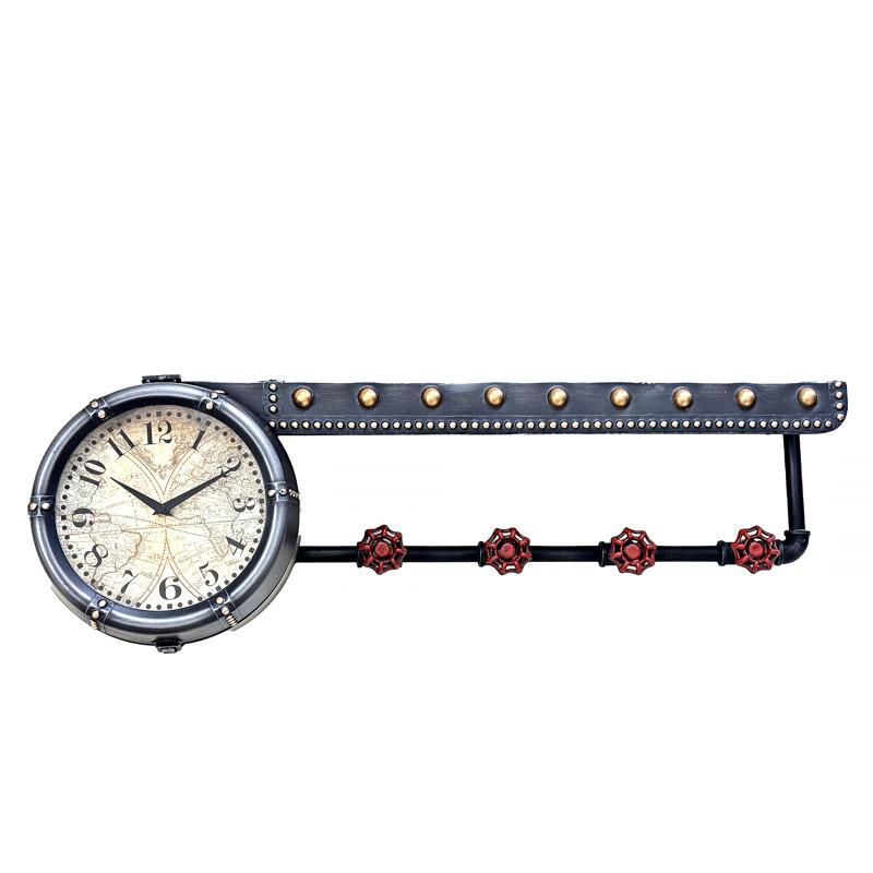 Horloge murale vintage avec tablette Steampunk