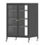 35.8" High Media Storage Cabinet With Wheels