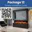 Evolution Fires Pre-Built Media Wall Package 12, finished in textured Venetian Plaster, includes Advance Series 1800 3-Sided Electric Fireplace-495693717