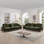 Classic Sleeper Sofa Couch With Flared Arms And Removable Ruffles Pleats Skirts And Spindle Legs, Comfy Modular Sectional Chenille Deep Seat Cloud Sofa Couch With 3 Movable Ottomans,Green-266567517