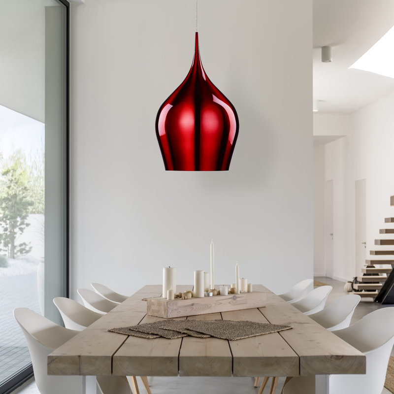 Tori 1 - Light Teardrop Pendant, Red, 160cm H x 26.3cm W x 26.3cm D