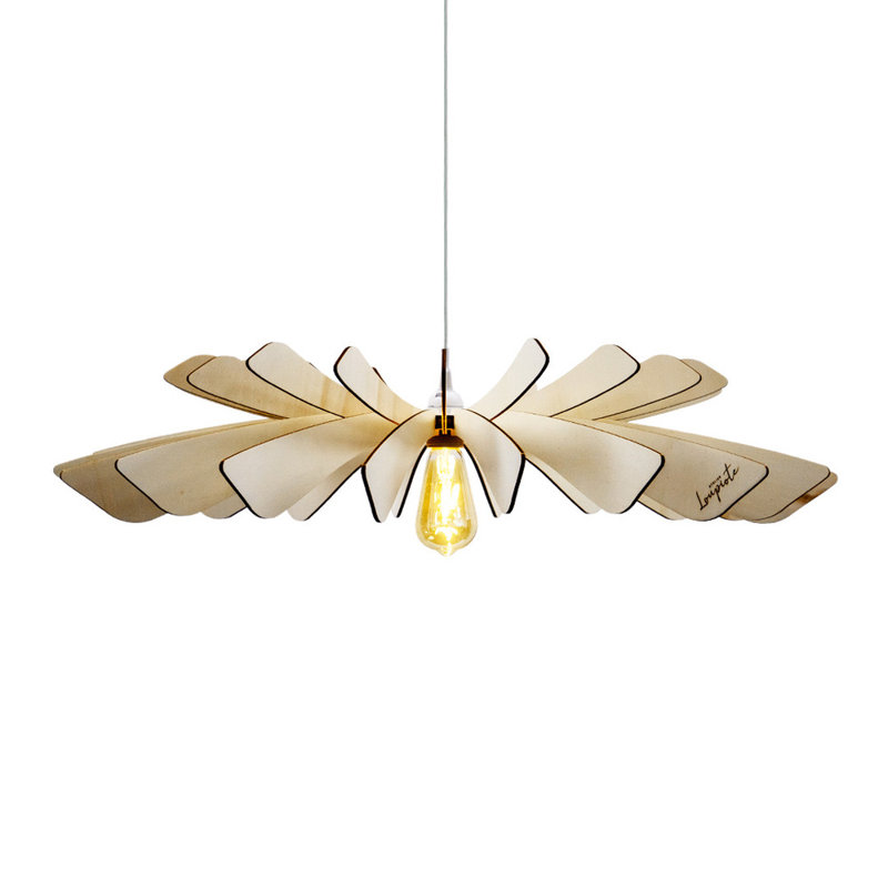 Luminaire suspendu 1 lumière Aurora, Cordon blanc, H 6,3 po x l 31,5 po x P 31,5 po