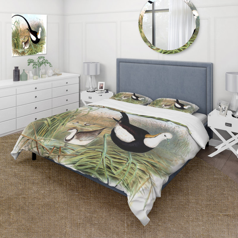 Ensemble de housse de couette style campagne rétro Vintage VII Animaux - microfibre de polyester
