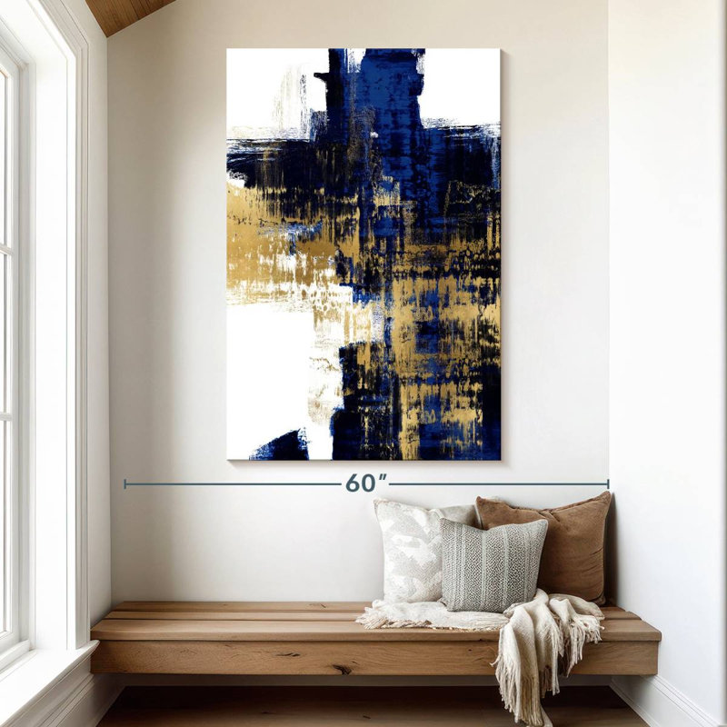 Avery Dynamic Gold On Blue II, 51" H x 34" W