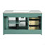 Meuble-lavabo mural 36 po avec lavabo en céramique, armoire de rangement flottante avec 3 tiroirs et armoire en bois massif