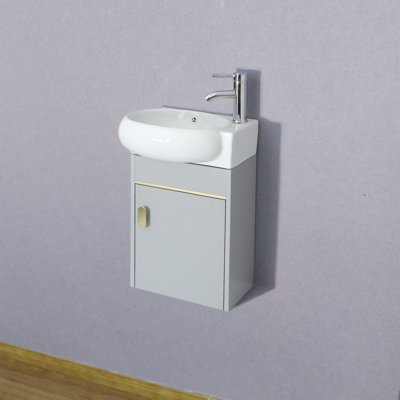 Ensemble de meuble-lavabo mural simple 17 po Mikaelah