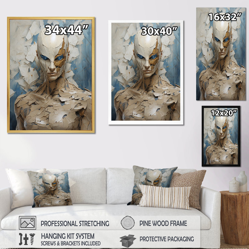 «Darkness Superheros» sur toile, Toile tendue, H 32 po x l 16 po x P 1 po