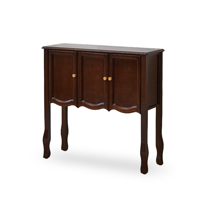 Console rectangulaire en bois massif noyer foncé, H 35,43 po x l 36,61 po x P 12,6 po