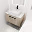 Meuble de salle de bain mural 30 po - Chêne blanc avec lavabo en céramique, porte de fermeture Tranquilly, meuble-lavabo abondant en chêne, riche en fermeture douce