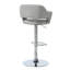 Tabouret réglable contemporain en métal - revêtement gris et barre de tissu à 360 degrés de hauteur