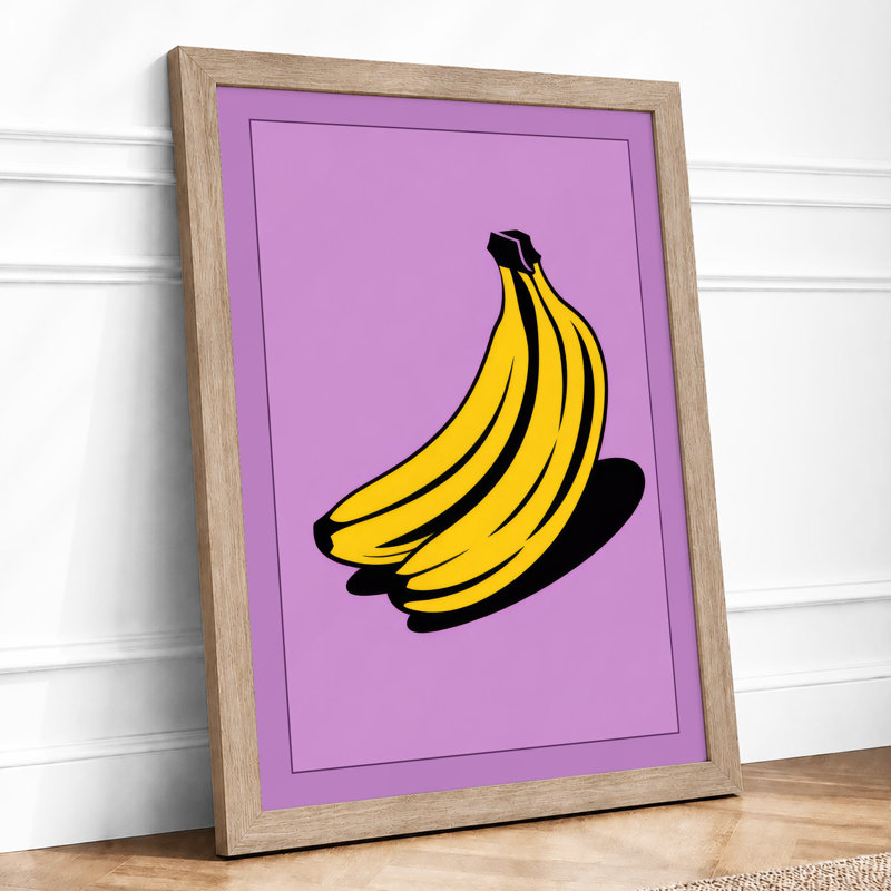 Graphic Bananas Modern - Framed Print, Oak, A3 - 42.0 x 29.7 cm