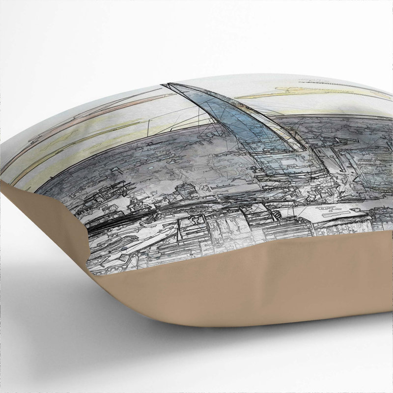Square Throw Cushion, Stone, 40cm H x 40cm W x 15cm D
