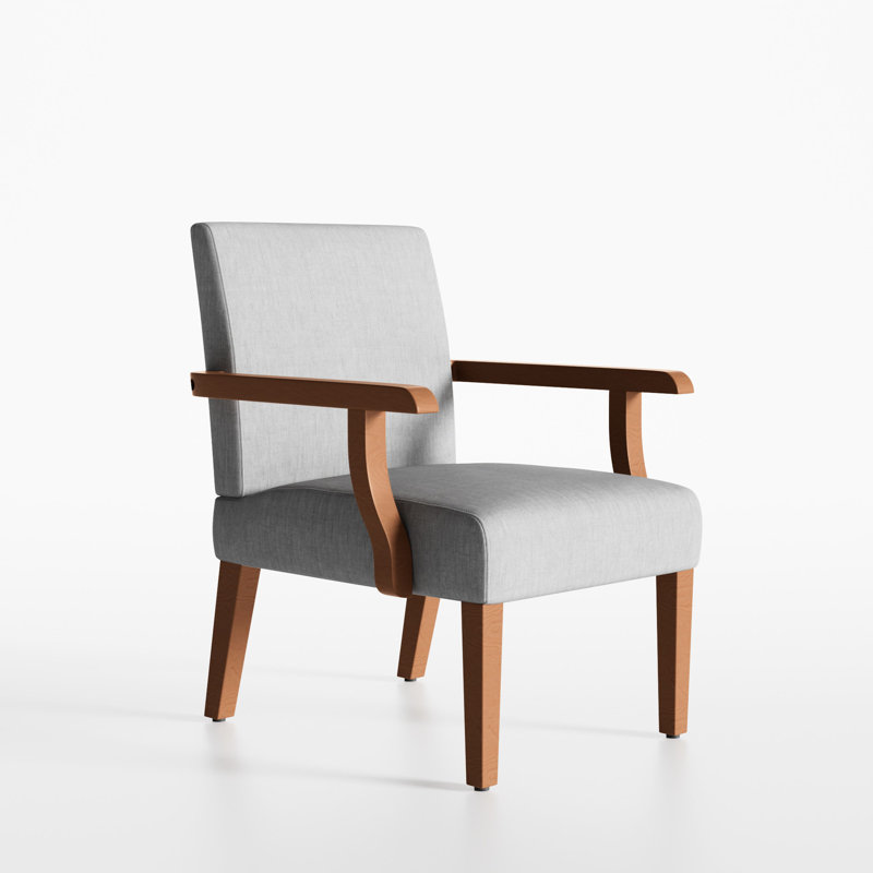 Fauteuil d'appoint et table d'appoint en tissu gris avec accoudoirs modernes Grand