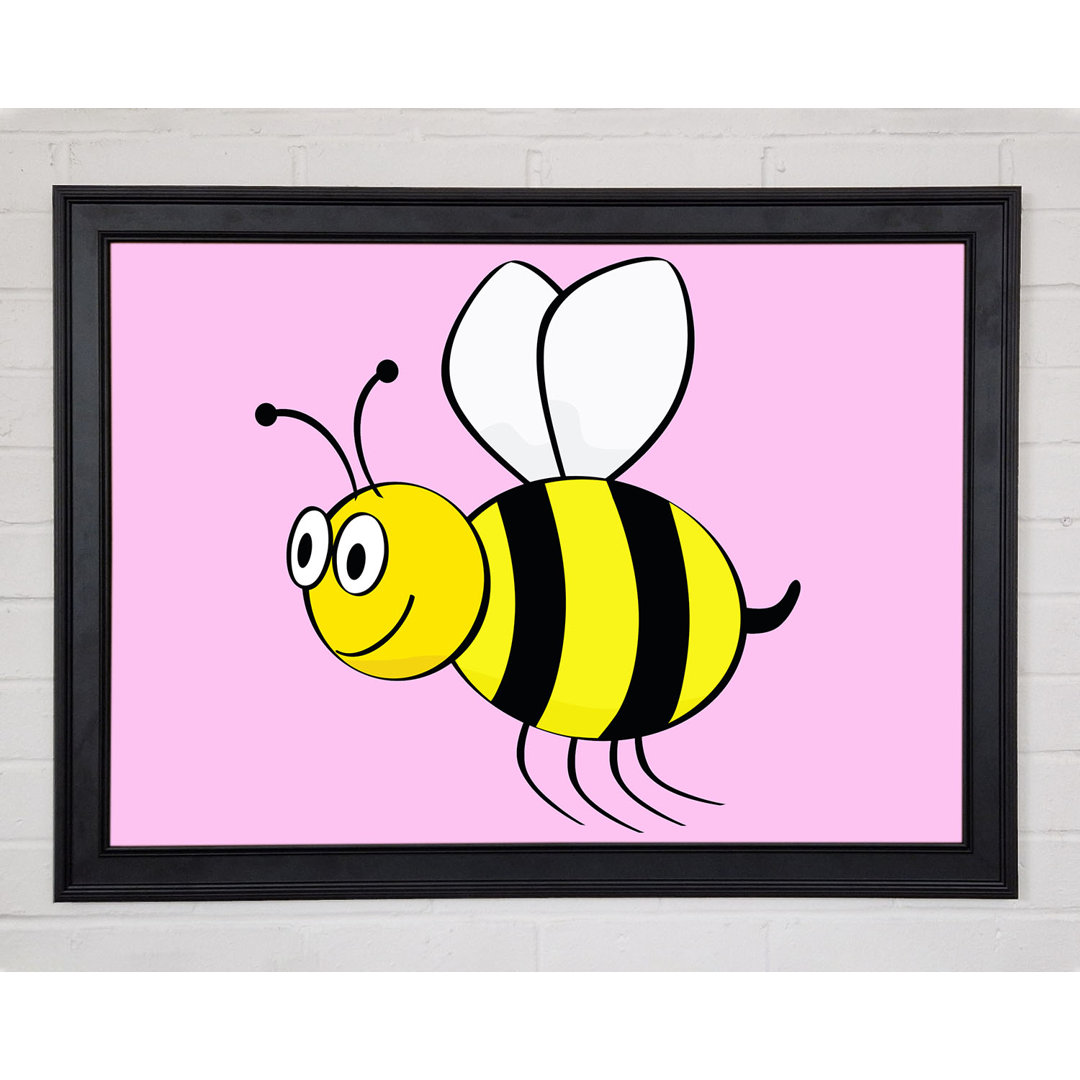 Buzzing Bee Pink Gerahmter Druck