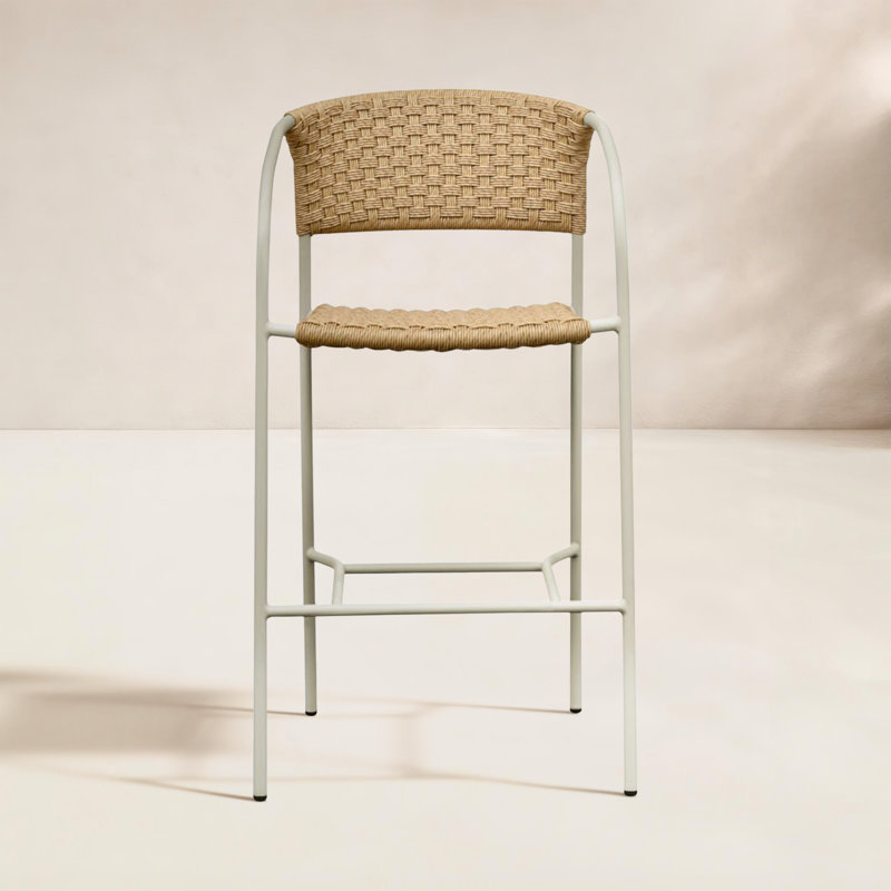 Zola Outdoor Bar Stool Natural, Tan, Beige, 30"