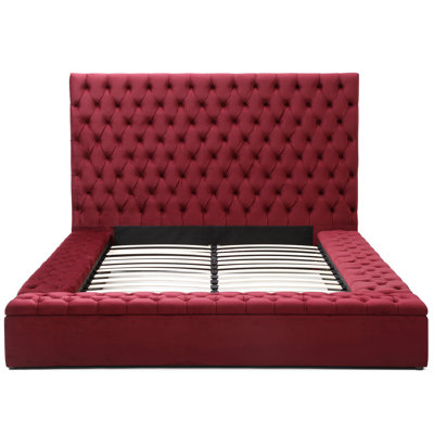 Mikara Upholstered Velvet Platform Bed