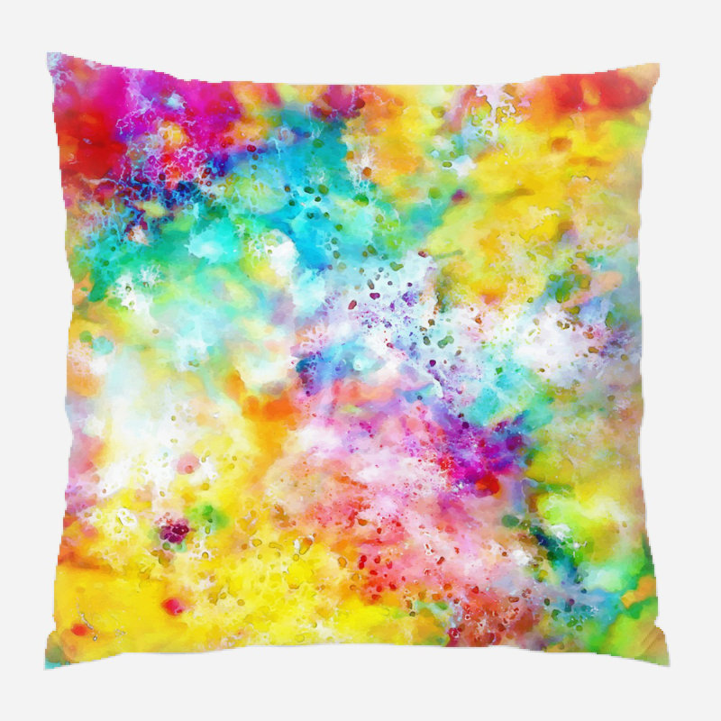 Coussin décoratif aquarelle Butera, Intérieur, Microsuède