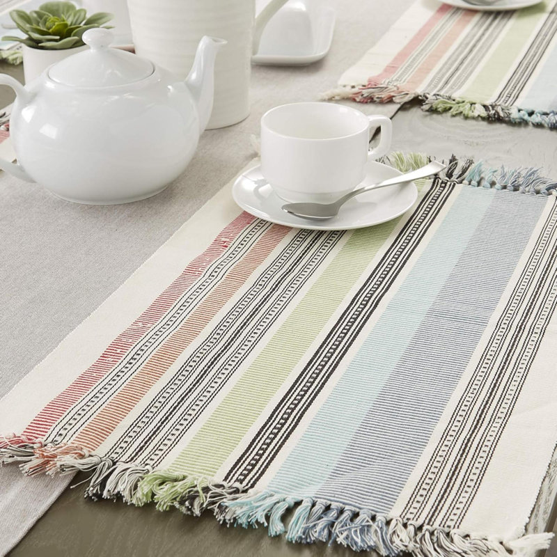 Ensemble de napperons 6 pièces Variegated, Crème / Rose / Brun