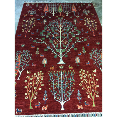 Cranberry Red Tree of Life 5'0" X 7'3"