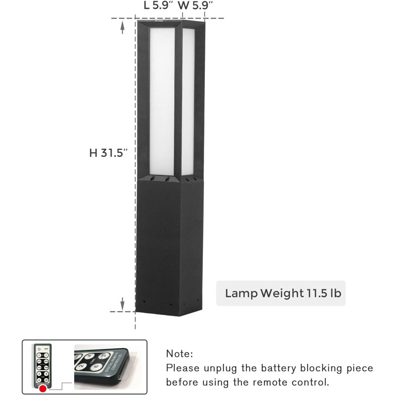 Modern Black Aluminum LED Pathway Light with Frosted Panel