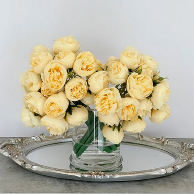 Faux Silk Peony Arrangement in Vase