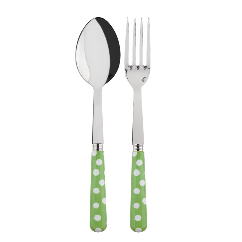 Sabre Paris - Serving Set White Dots, Garden Green