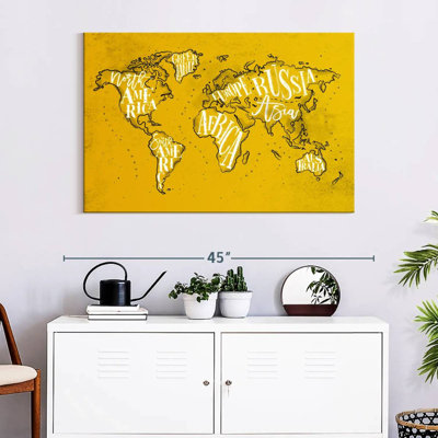 Carte du monde jaune Aliaz