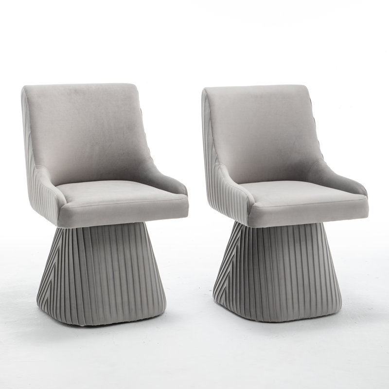 Euclid Modern Velvet Dining Chair, Gray