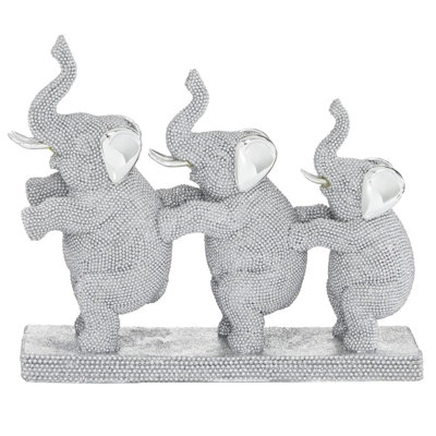 Dubica Polystone Elephant Decorative Silver Sculpture