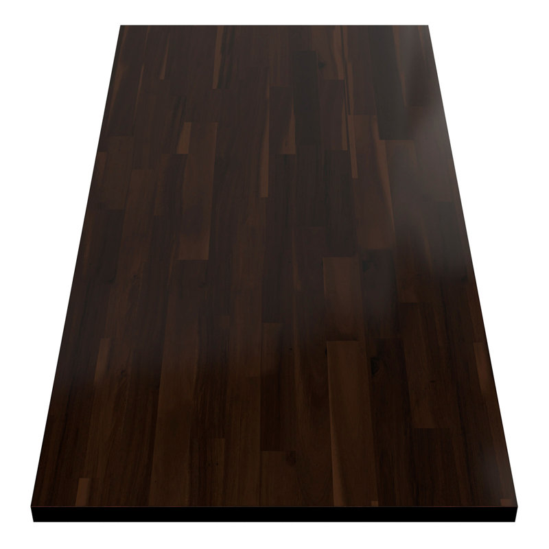 Plateau de table en bois d'acacia massif Husse, H 1 po x l 28 po x P 55 po, Bois espresso